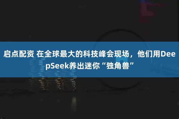 启点配资 在全球最大的科技峰会现场，他们用DeepSeek养出迷你“独角兽”
