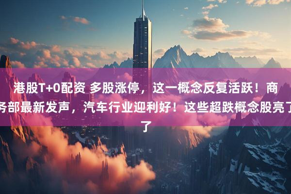 港股T+0配资 多股涨停，这一概念反复活跃！商务部最新发声，汽车行业迎利好！这些超跌概念股亮了