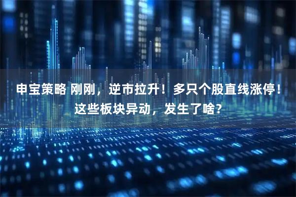 申宝策略 刚刚，逆市拉升！多只个股直线涨停！这些板块异动，发生了啥？